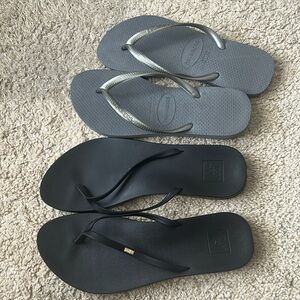 Brand New 2 pairs of women’s sandals: Reef & Havaianas brands